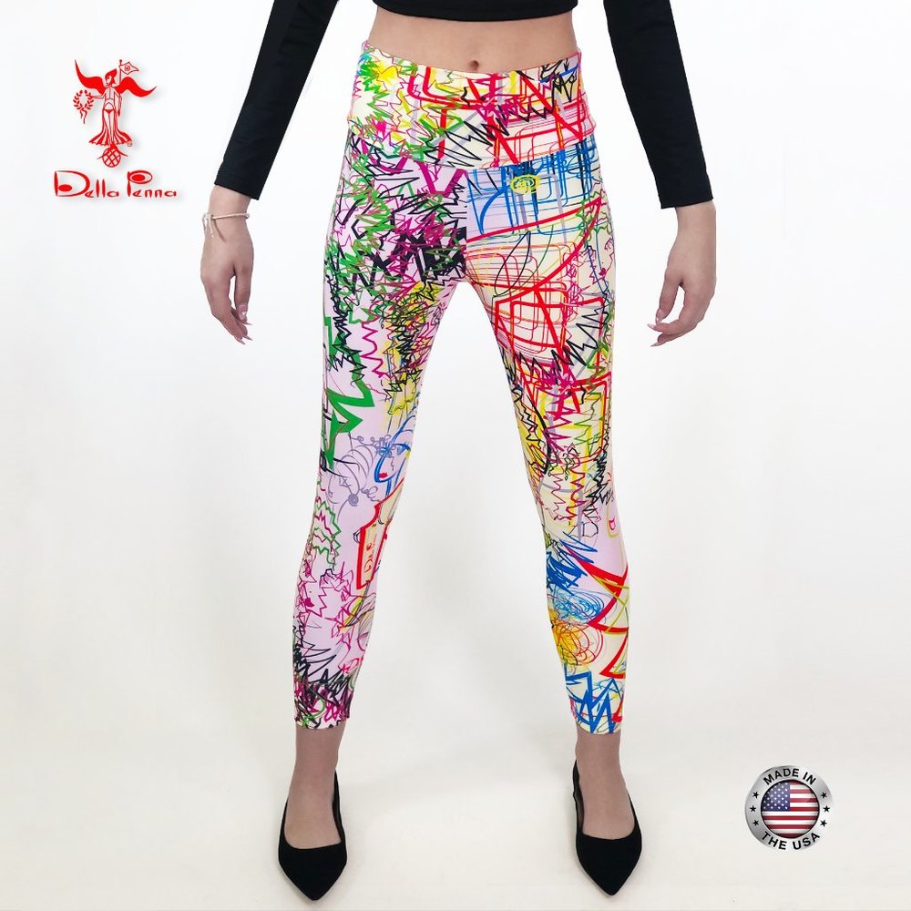 Della Penna Fashion capri style leggings _ Print #2 Croquis du Mode Collection